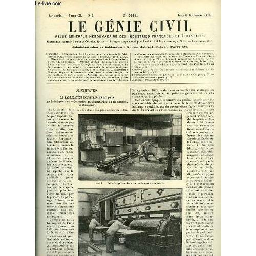 Le Génie Civil Tome Cii N° 2 - La Fabrication Industrielle Du Pain,... on Productcaster.