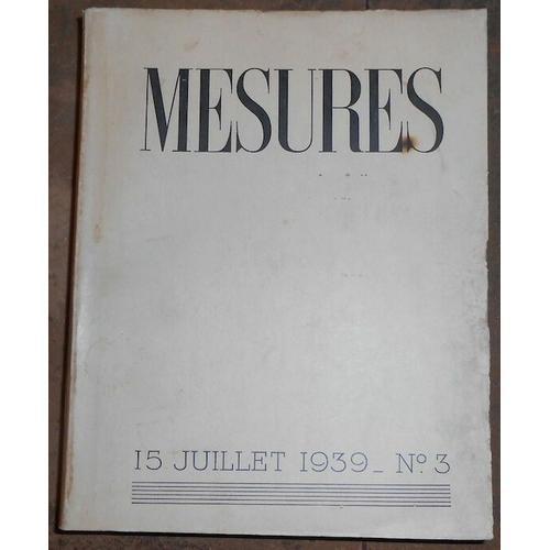 Mesures - 15 Juillet 1939 - N° 3 on Productcaster.