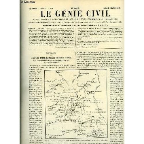 Le Génie Civil Tome Ci N° 1 - L Énergie Hydro-Électrique Du Massif ... on Productcaster.