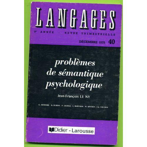 Langages (Revue Trimestrielle) N° 40 - Décembre 1975 on Productcaster.