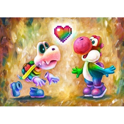 Canevas imprimer Rainbow Yoshi aime les os secs=61 Impression sur t... on Productcaster.