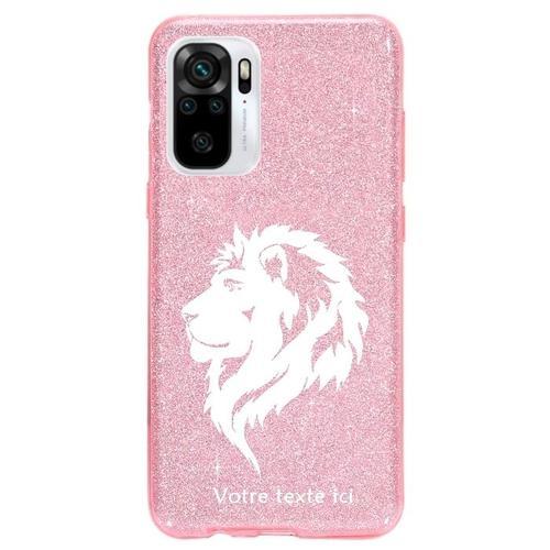 Coque Redmi Note 10 4g Et 10s Paillettes Rose Lion Blanc on Productcaster.