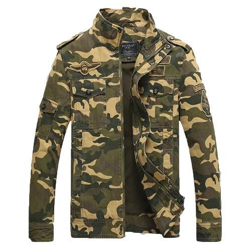 Veste Hommes Aviateur De 100%Coton En Col Standup À Imprimé Camoufl... on Productcaster.