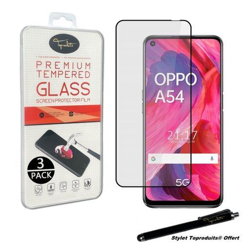 3pack Verre Trempé Pour Oppo A54 5g Film De Protection Bords Noir A... on Productcaster.