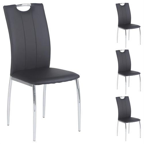 Lot De 4 Chaises Apollo Assise Synth?Tique Noir on Productcaster.