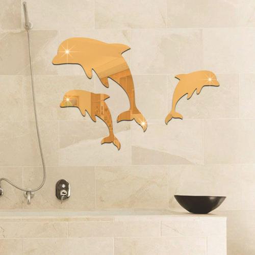 Miroir autocollant en plastique, décor d'animaux, dauphin océan, mi... on Productcaster.