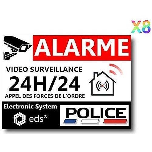 Lot De 8 Autocollants Dissuasifs Alarme Vidéo Logo 117 Surveillance... on Productcaster.