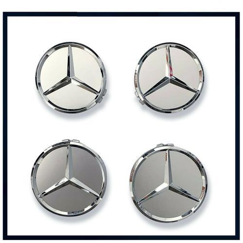 4x Cache Moyeux Centre Roue Dia 75mm Mercedes Logo Badge Emblème Si... on Productcaster.