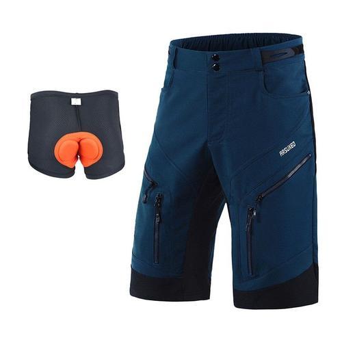 Couleur Bleu Foncé Avec Un Tampon Shorts De Cyclisme Pour Hommes, S... on Productcaster.