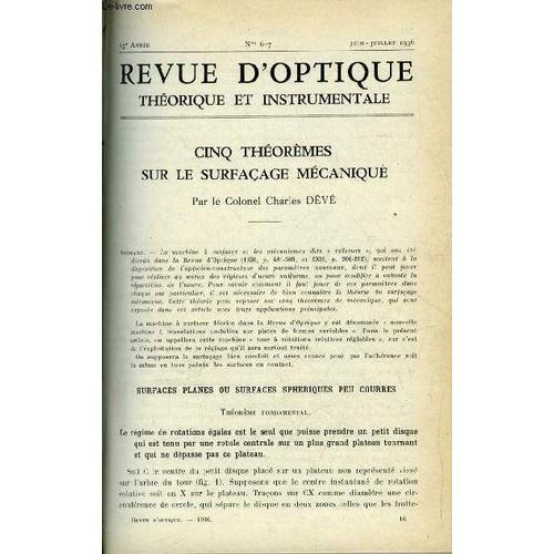 Revue D Optique Théorique Et Instrumentale N° 6-7 - Cinq Théorèmes ... on Productcaster.