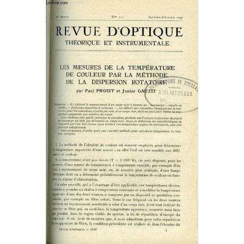 Revue D Optique Théorique Et Instrumentale N° 1-2 - Les Mesures De ... on Productcaster.