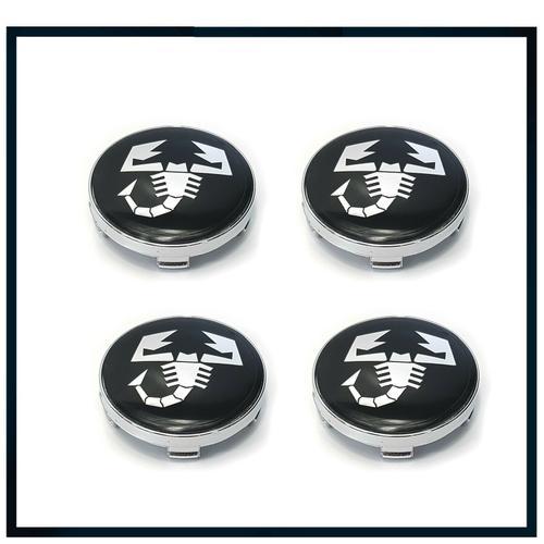 4x Cache Moyeu Centre Roue Pour Fiat Abarth 60mm Badge Logo Noir Si... on Productcaster.