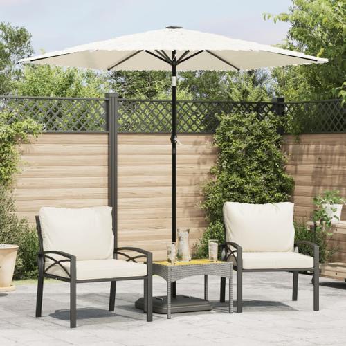 Vidaxl Parasol De Jardin Avec Mât En Acier Blanc 223x223x213 Cm on Productcaster.