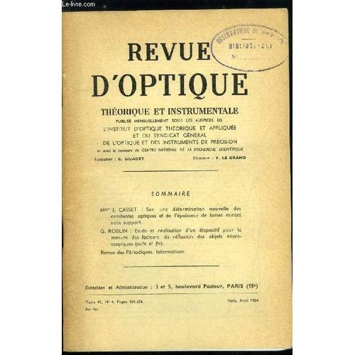 Revue D Optique Théorique Et Instrumentale N° 4 - Sur Une Détermina... on Productcaster.