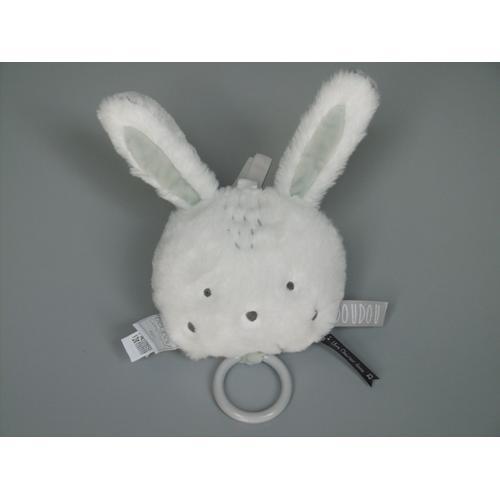 Doudou Peluche Lapin Musical Blanc Gris Doudou Et Compagnie on Productcaster.