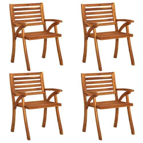 Vidaxl Chaises De Jardin 4 Pcs Bois D'acacia Solide on Productcaster.