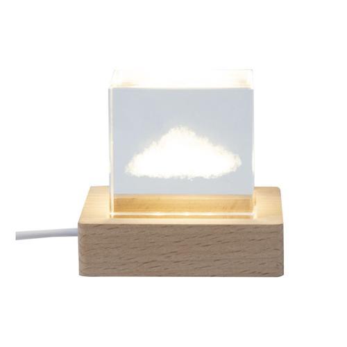 Nuages de cube de cristal en bois transparent, veilleuse USB 62, la... on Productcaster.