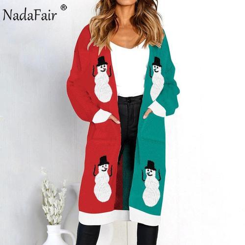 Nadafair Long Tricoté Léopard Cardigan Femmes Grande Taille Décontr... on Productcaster.