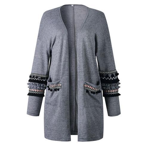 Cardigan À Manches Longues Dames Hiver Tricoté Boho Femme Pull Card... on Productcaster.