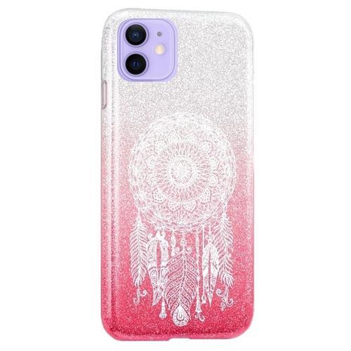 Coque Iphone 12 Et 12 Pro Paillettes Rose Tie Dreamcatcher Blanc on Productcaster.