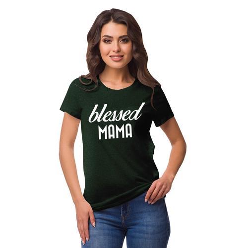 Inkmeso Blessed Mama Femmes T-Shirt Graphique Tee Coton on Productcaster.