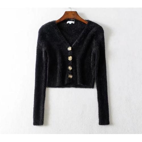 5 Couleur 2019 Automne Sexy Simple Boutonnage Bouton Cardigan Shagg... on Productcaster.