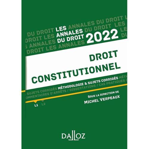 Les Annales Du Droit Constitutionnel 2022 (Méthodologie Et Sujets C... on Productcaster.