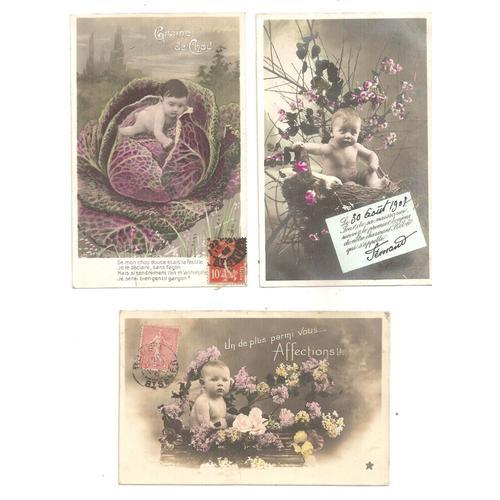 Lot De 3 Cartes Postales Anciennes "Naissance" on Productcaster.