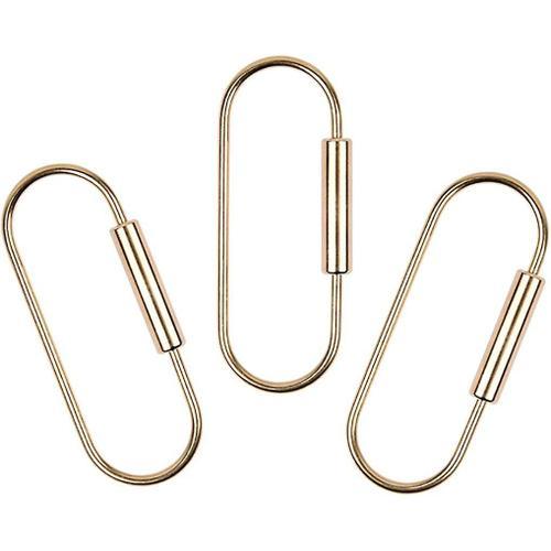 3 pièces laiton Vis Lock Clip Key Chain Ring Simple Brass Keychain ... on Productcaster.