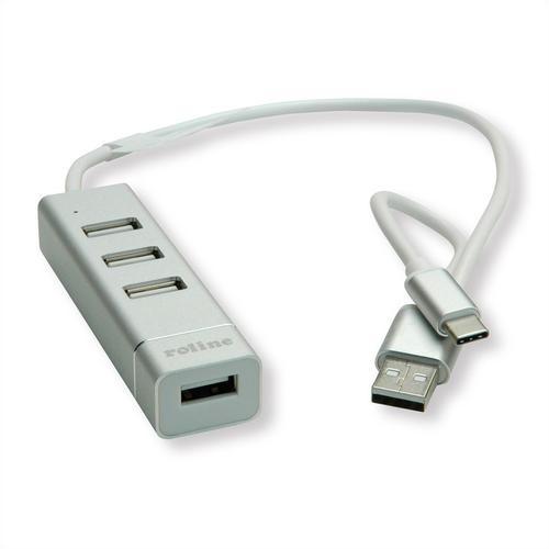 Roline 14.02.5037 Hub & Concentrateur Usb 2.0 480 Mbit/s Argent, Blan on Productcaster.