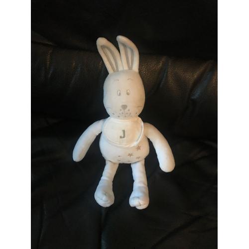 Peluche Doudou Lapin Dmc Bavoir Blanc À Broder Etoile Gris Argent A... (Reconditionné) on Productcaster.