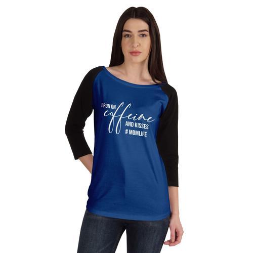 Inkmeso I Run On Caffeine And Kisses #Momlife T-Shirt Graphique Top... on Productcaster.