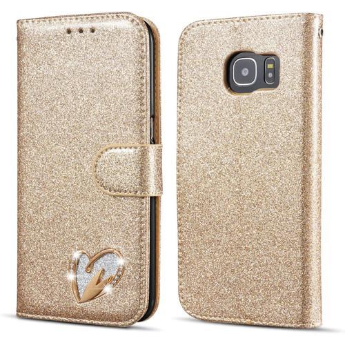 Etui Pour Galaxy S8 Plus Coque, Flip Case Etui Paillette Glitter Bl... on Productcaster.