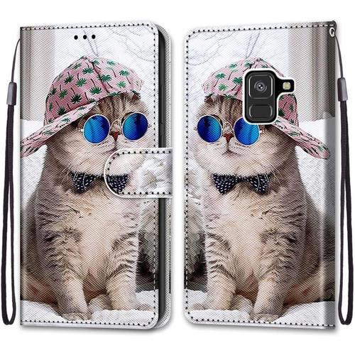 Coque Pour Samsung Galaxy A8 2018 / A530f, Etui En Cuir Pu Portefeu... on Productcaster.