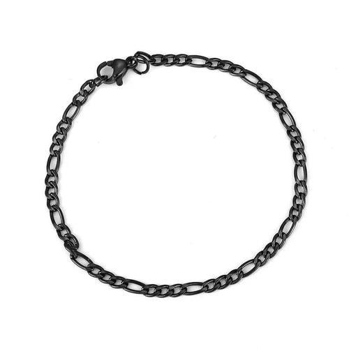 Bracelet Chaîne Figaro En Acier Inoxydable,Couleur Argent/Or/Noir,B... on Productcaster.