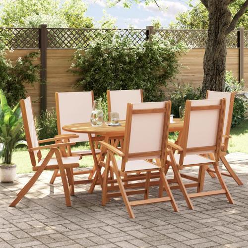 Vidaxl Ensemble À Manger De Jardin 7pcs Bois D'acacia Solide Textil... on Productcaster.