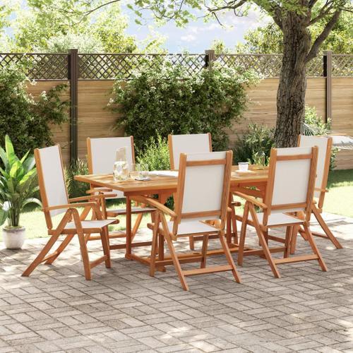 Vidaxl Ensemble À Manger De Jardin 7pcs Bois D'acacia Solide Textil... on Productcaster.