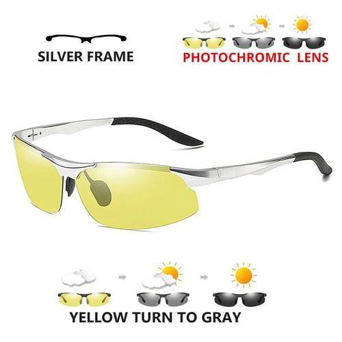 Lunettes De Soleil Polarisées Photochromiques Pour Hommes,En Alumin... on Productcaster.