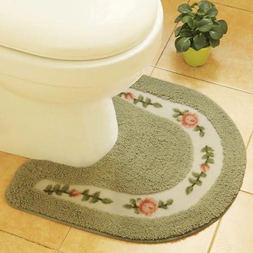 Ensemble de tapis de toilette en forme de U à motif de fleurs Lea,s... on Productcaster.