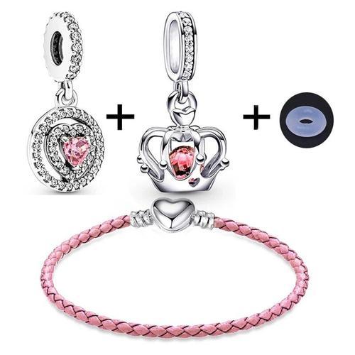 Bracelet À Breloques En Cristal Pour Femme,Pendentif Coeur D'amour ... on Productcaster.