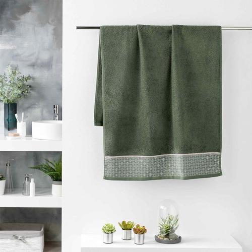 Drap De Douche Jacquard "Belina" 70x130cm Kaki on Productcaster.