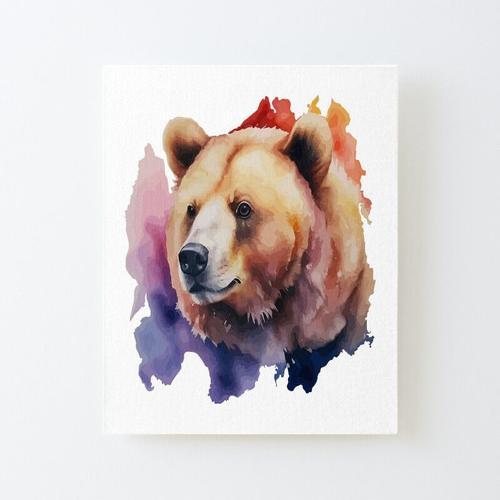 Canevas imprimer Aquarelle d'ours de Sibérie Impression sur toile D... on Productcaster.