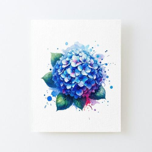 Canevas imprimer Grappe aquarelle d'hortensias bleus Impression sur... on Productcaster.