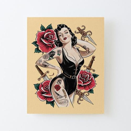 Canevas imprimer Tatouage de pin-up marin vintage Impression sur to... on Productcaster.