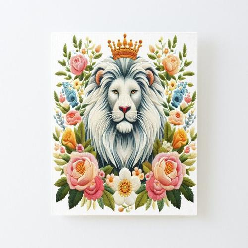 Canevas imprimer broderie lion blanc Impression sur toile DIY insta... on Productcaster.