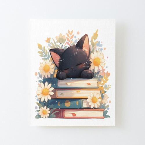 Canevas imprimer Chat sur une pile de livres Sans cadre 40x50cm DIY... on Productcaster.