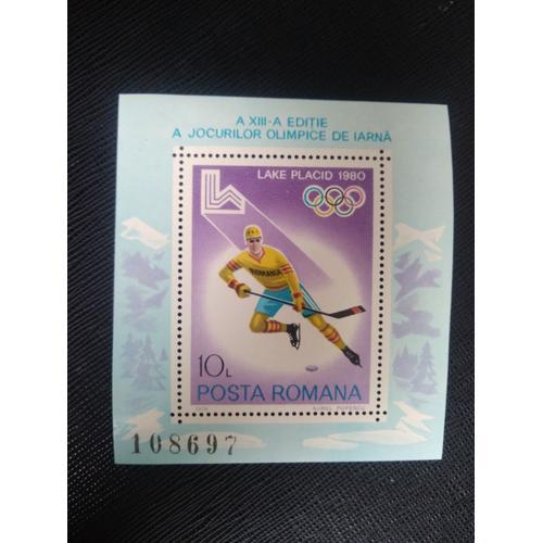 Timbre Roumanie Y T Bf 140 Jeux Olympiques D'hiver 1980 - Lake Plac... on Productcaster.