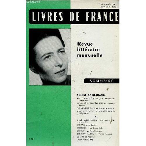 Livres De France, Année 13, N°9, Novembre 1962 : Simone De Beauvoir... on Productcaster.