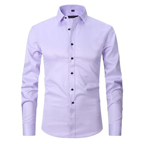 Chemise Homme Col Bicolore Uni Manches Longues Coupe Slim Business ... on Productcaster.