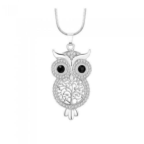 Collier Hibou Arbre De Vie Strass Femme Couleur Argenté on Productcaster.